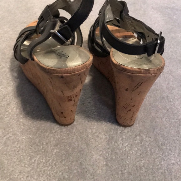 Guess Black Strappy Wedge Sandal - Picture 2 of 3